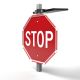 30" Solar Flashing LED Octagon Retrofit Kit for Traffic Safety Signs
